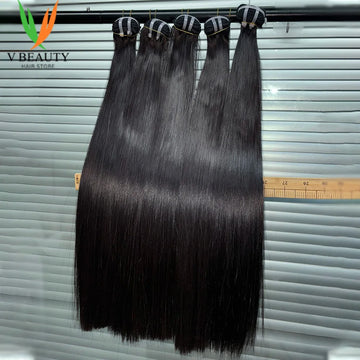 Raw Vietnamese Hair Bundles 16A Grade Virgin Human Hair Double Drawn Bone Straight Natural Color Hair Bundles Unprocessed