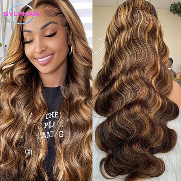 13x6 HD Highlight Lace Frontal Wig Human Hair 13x4 Honey Blonde Body Wave Lace Front Wigs For Women Glueless Wigs Pre Plucked
