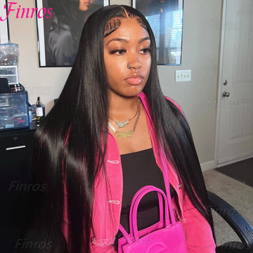 13x4 13x6 HD Transparent Bone Straight 30 40 Inch Lace Front Human Hair Wigs Brazilian Frontal Wigs For Black Women 250 Density