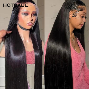 13x6 HD Lace Frontal Wigs Preplucked Wig for Women Glueless Wigs Human Hair Natural Black Bone Straight 360 HD Lace Frontal Wigs